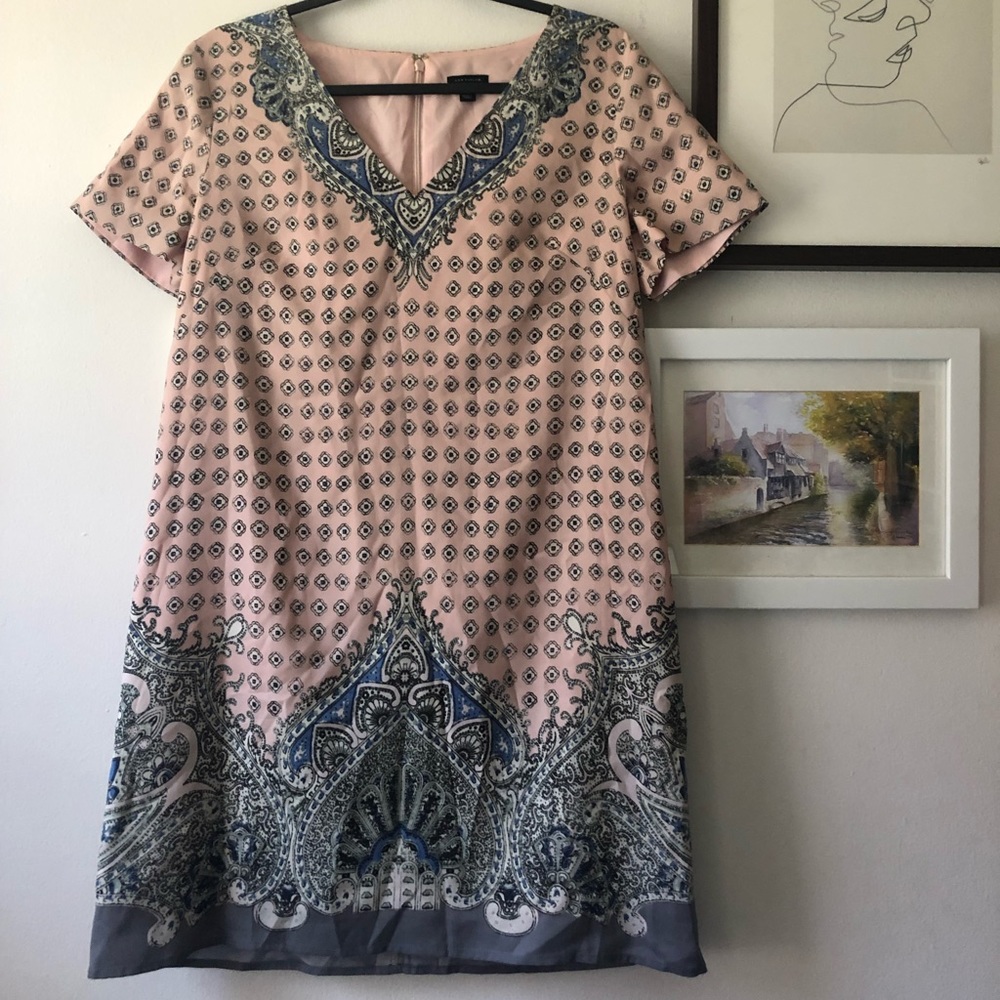 Print pink summer dress